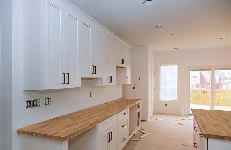 Kitchen with product visualised by AI